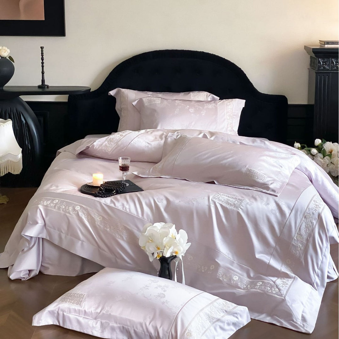Luxury Satin Jacquard Embroidered Duvet Cover Bedding Set