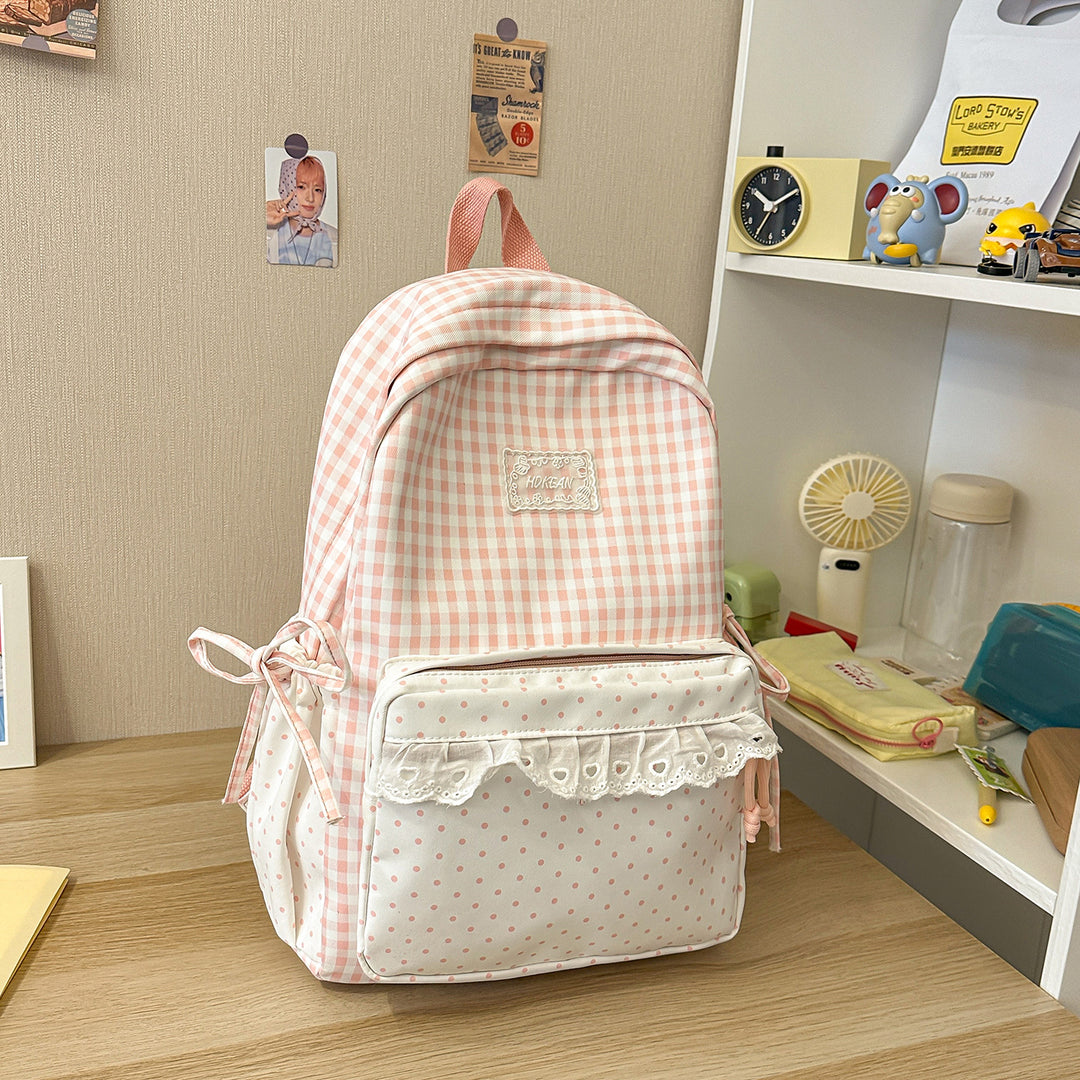 Stylish Gingham Patterned Backpack Stornfield