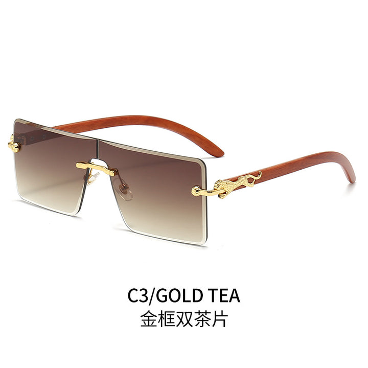 Women oversized fashionable sunglasses with luxurious wood and metal elements Stornfield