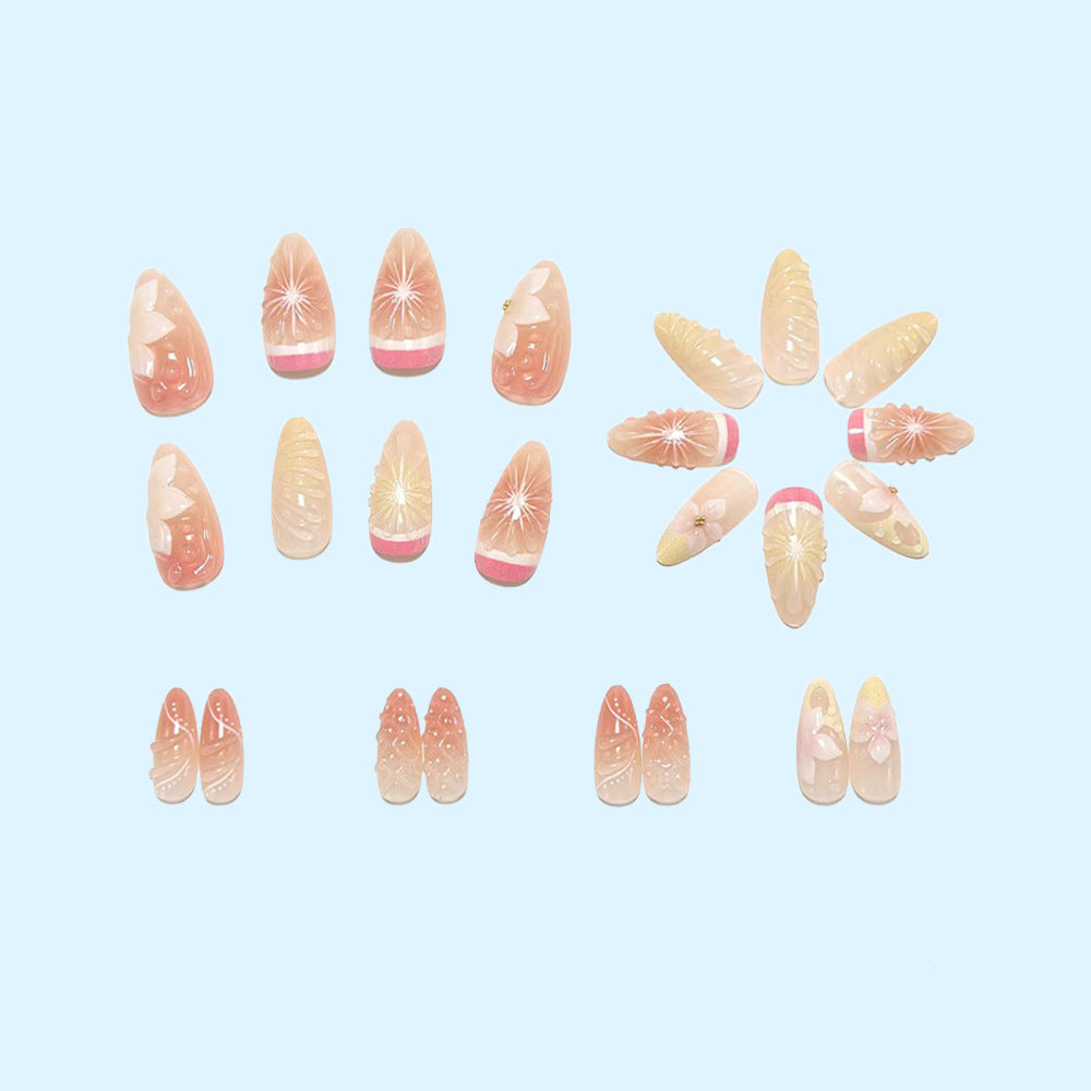 Artificial nails with 3D flower and fruit designs Stornfield