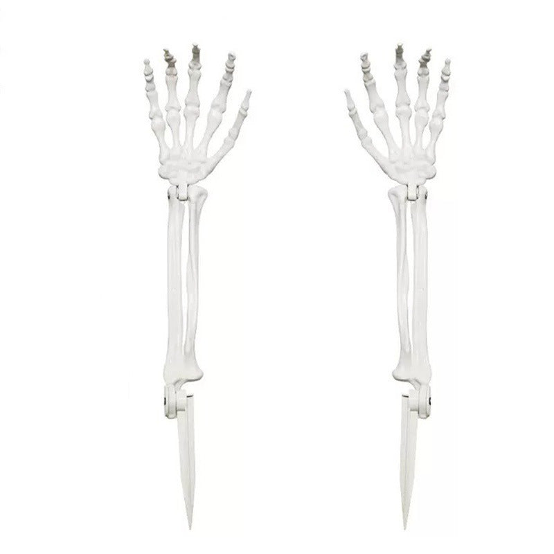 Movable skeleton hand earth spikes for Halloween garden decoration made of weatherproof plastic