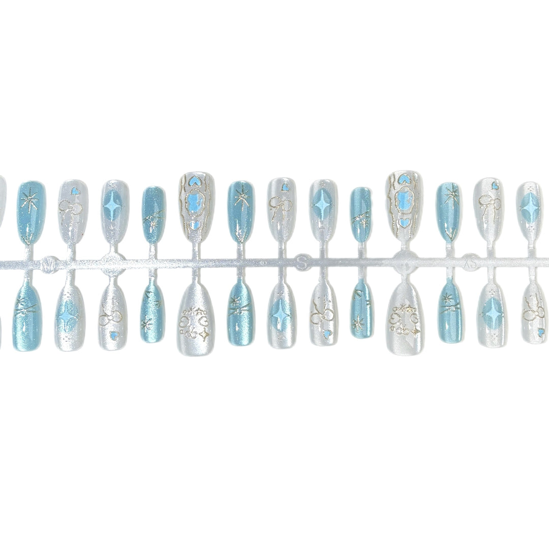 Elegant Press-On Nail Art Set with Decorative Accents