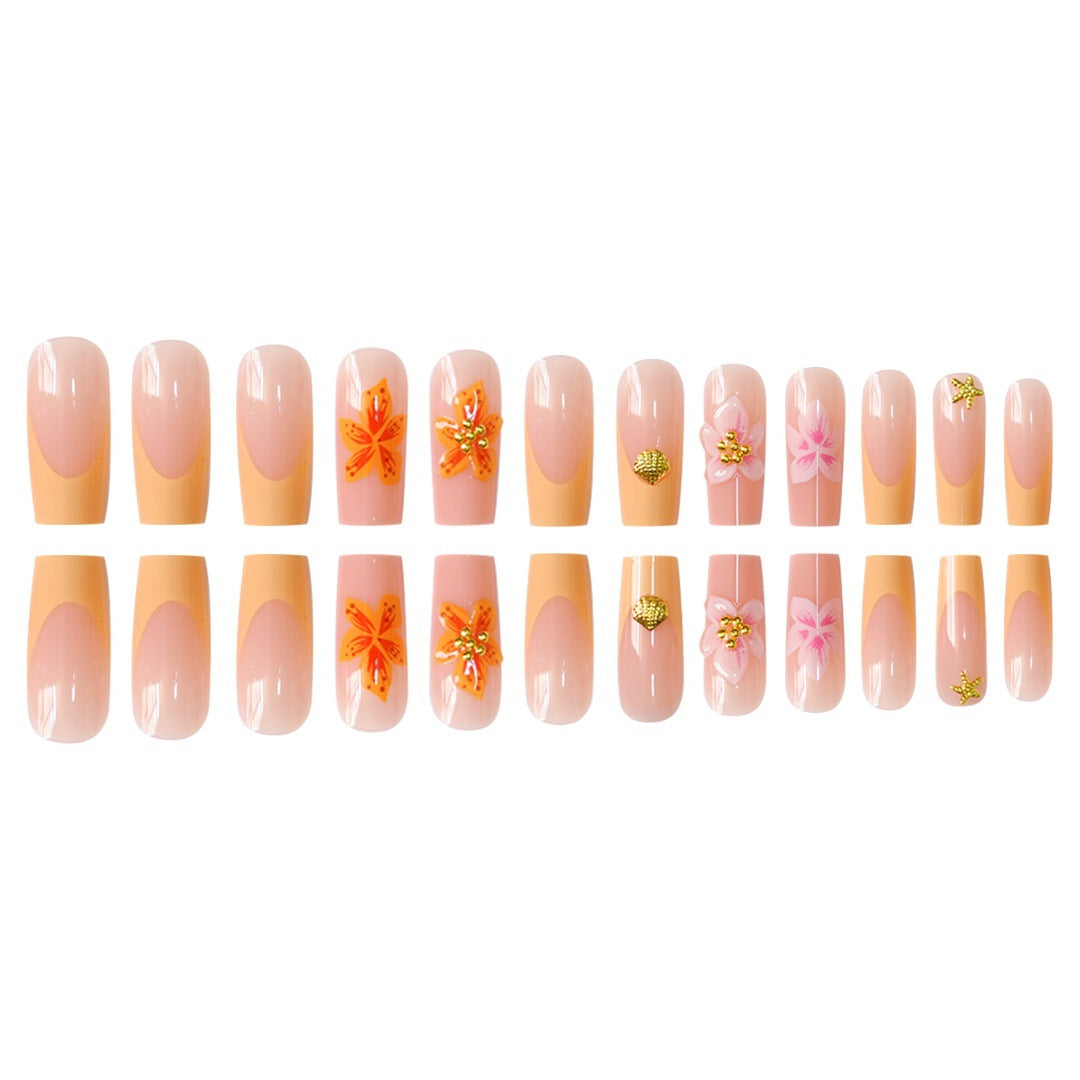 Artistic Floral Luxury Press-On Nails Stornfield
