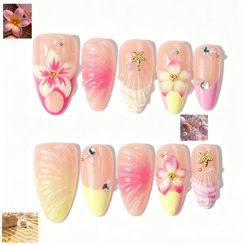 Decorative Floral Press-On Nail Tips Stornfield