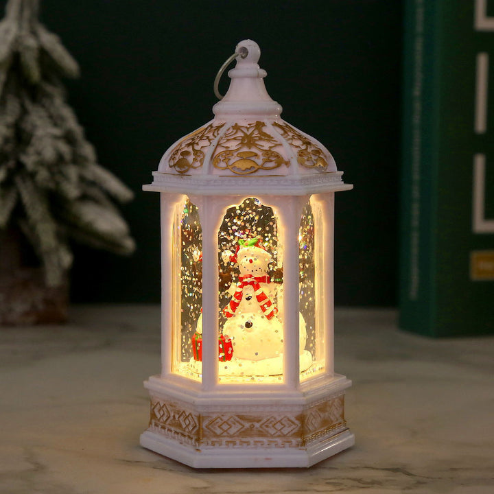 Nostalgic Christmas lantern with moving Santa Claus Stornfield