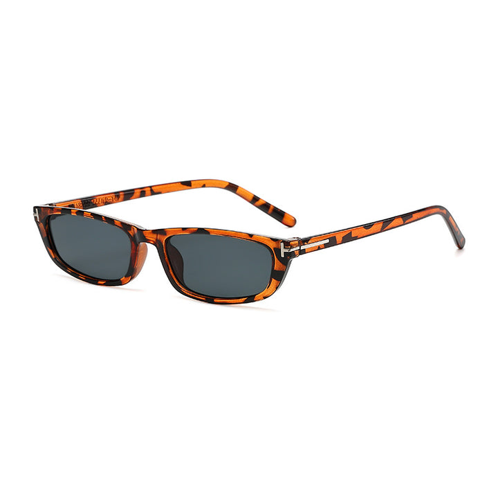 Women's fashionable sunglasses with narrow frame and brown lenses Stornfield
