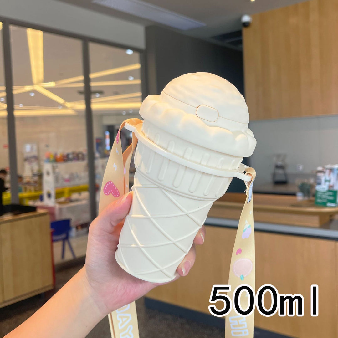 Women’s creative ice cream cup drinking bottle with practical carrying strap Stornfield