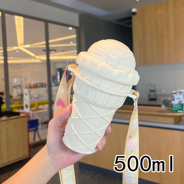 Women’s creative ice cream cup drinking bottle with practical carrying strap Stornfield