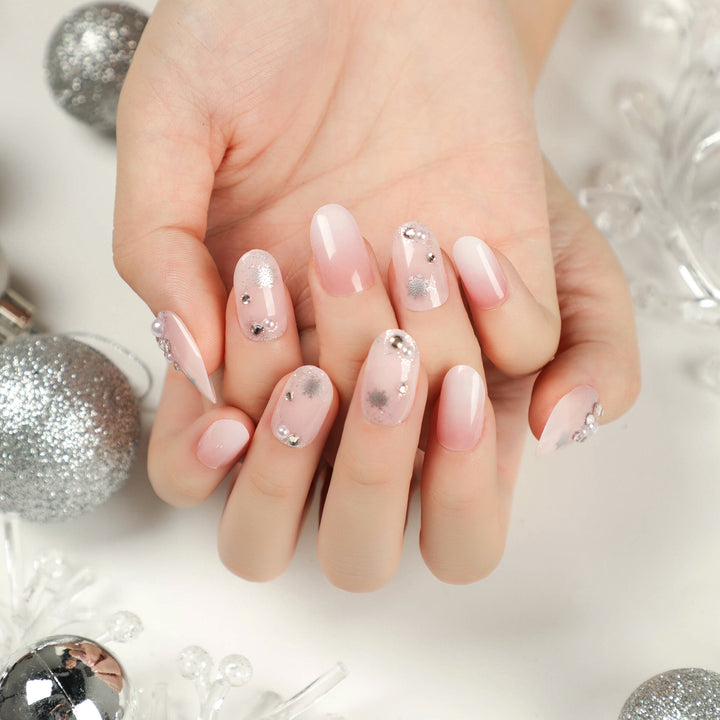 Artful Nail Extensions with Glitter and Rhinestone Embellishments Stornfield