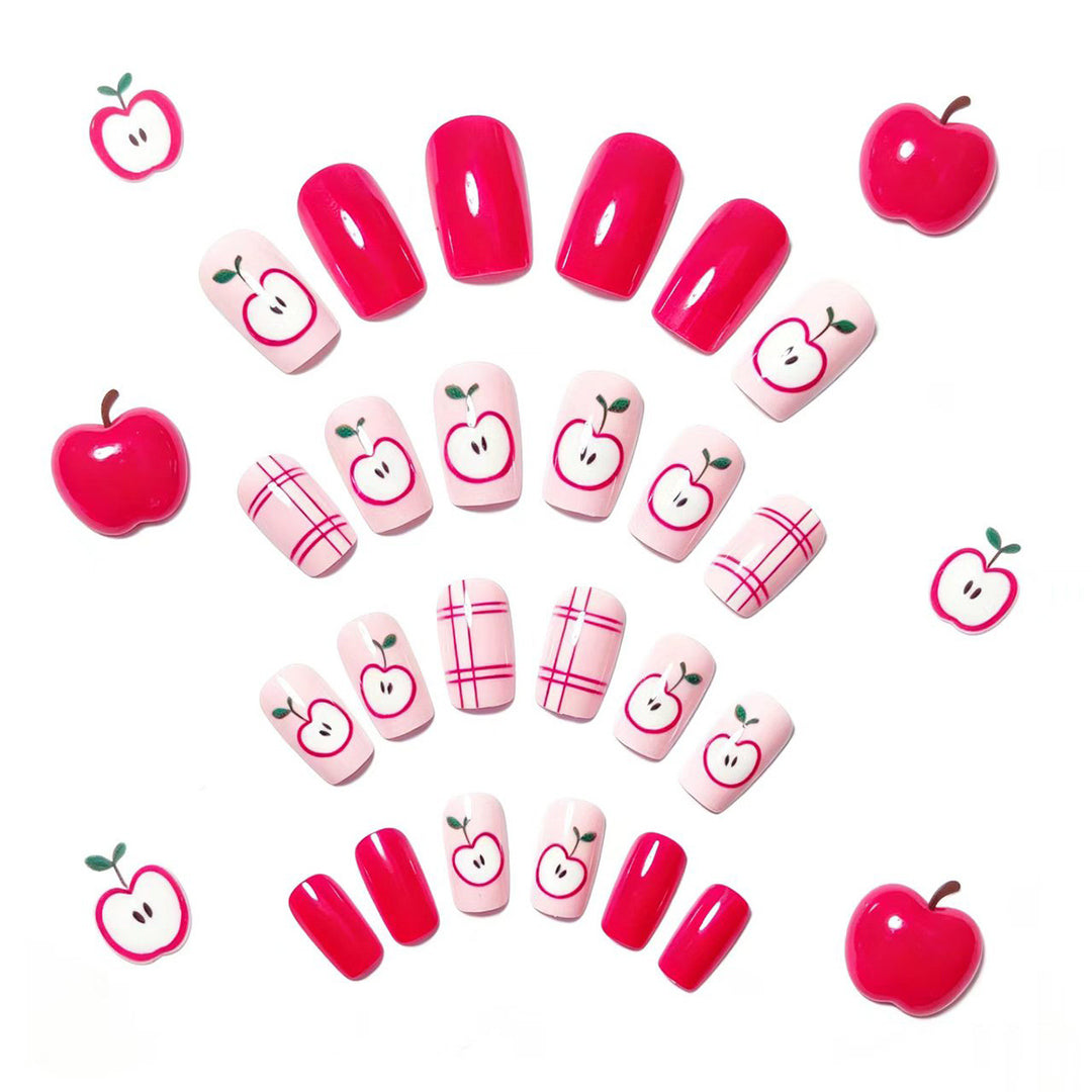 Artificial nails with fruity apple design Stornfield