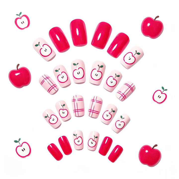 Artificial nails with fruity apple design Stornfield