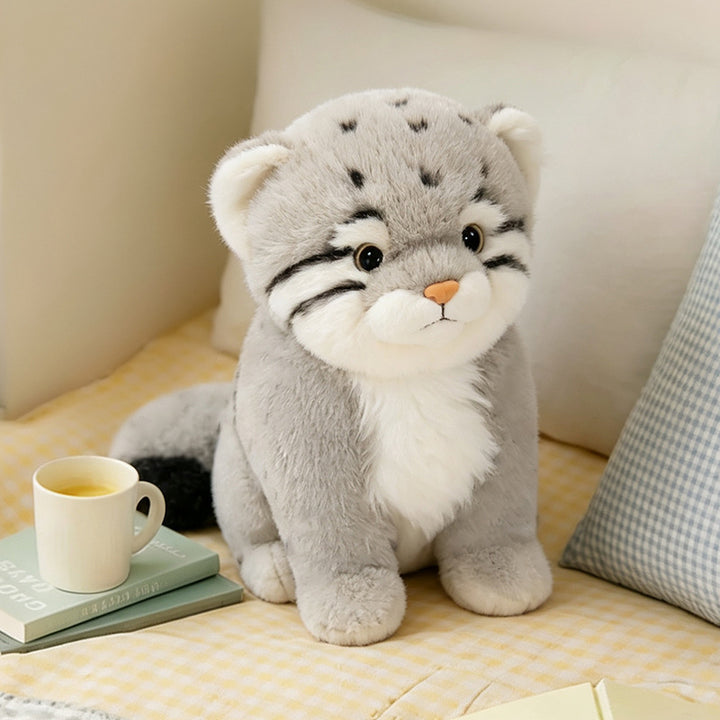 Plush Sitting Exotic Cat Companion with Ultra-Soft Faux Fur and Embroidered Face Stornfield