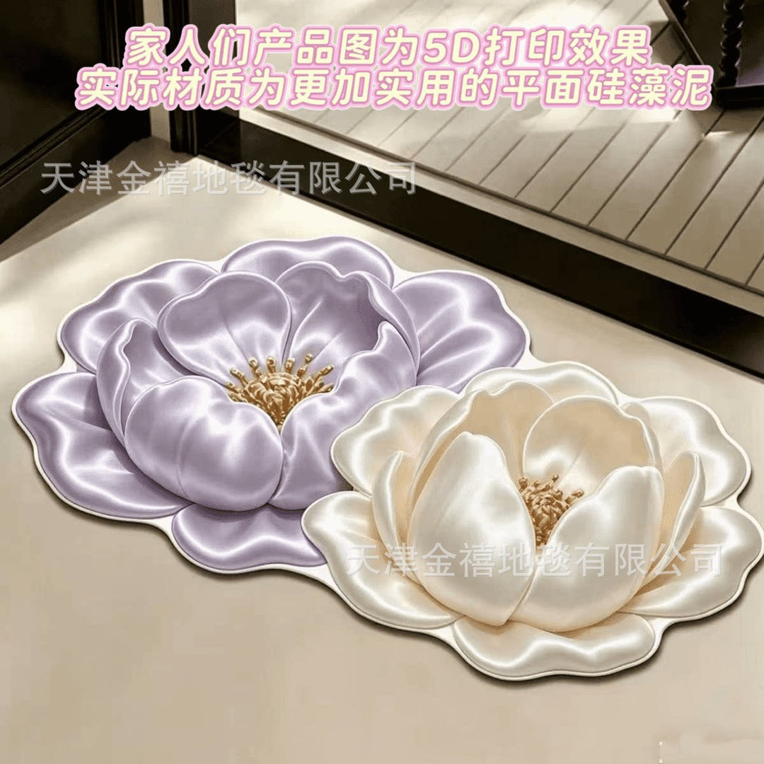 Luxurious Floral Pattern Bath Mat