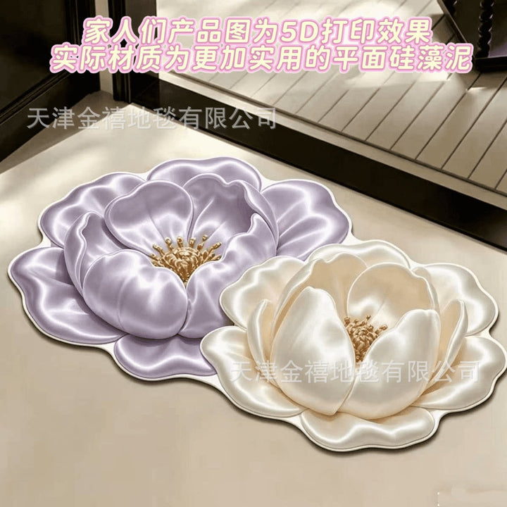 Luxurious Floral Pattern Bath Mat