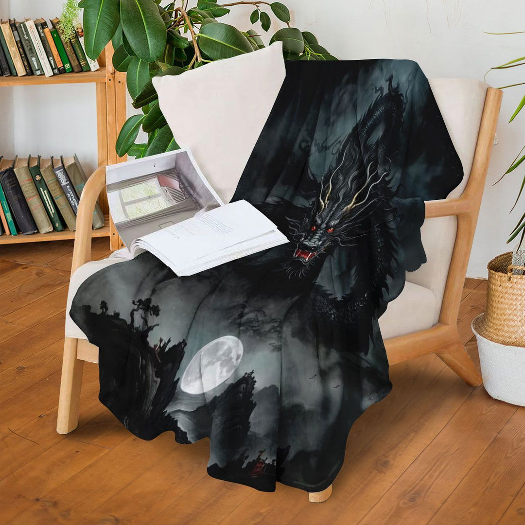 Artistic Dragon-Themed Fleece Blanket