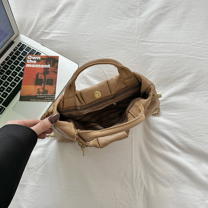 Quilted Bow Accent Handbag