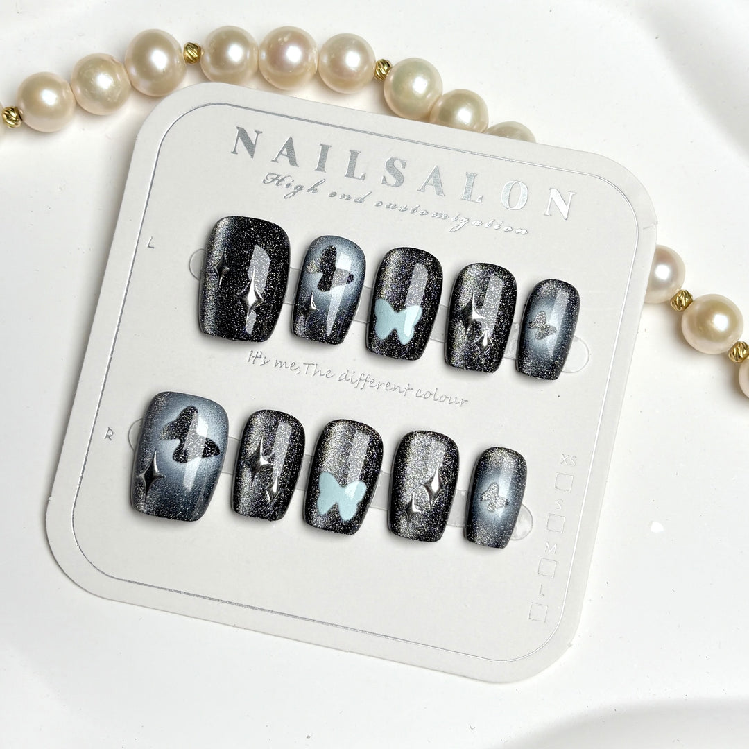 Artistic Butterfly-Design Press-On Nail Set