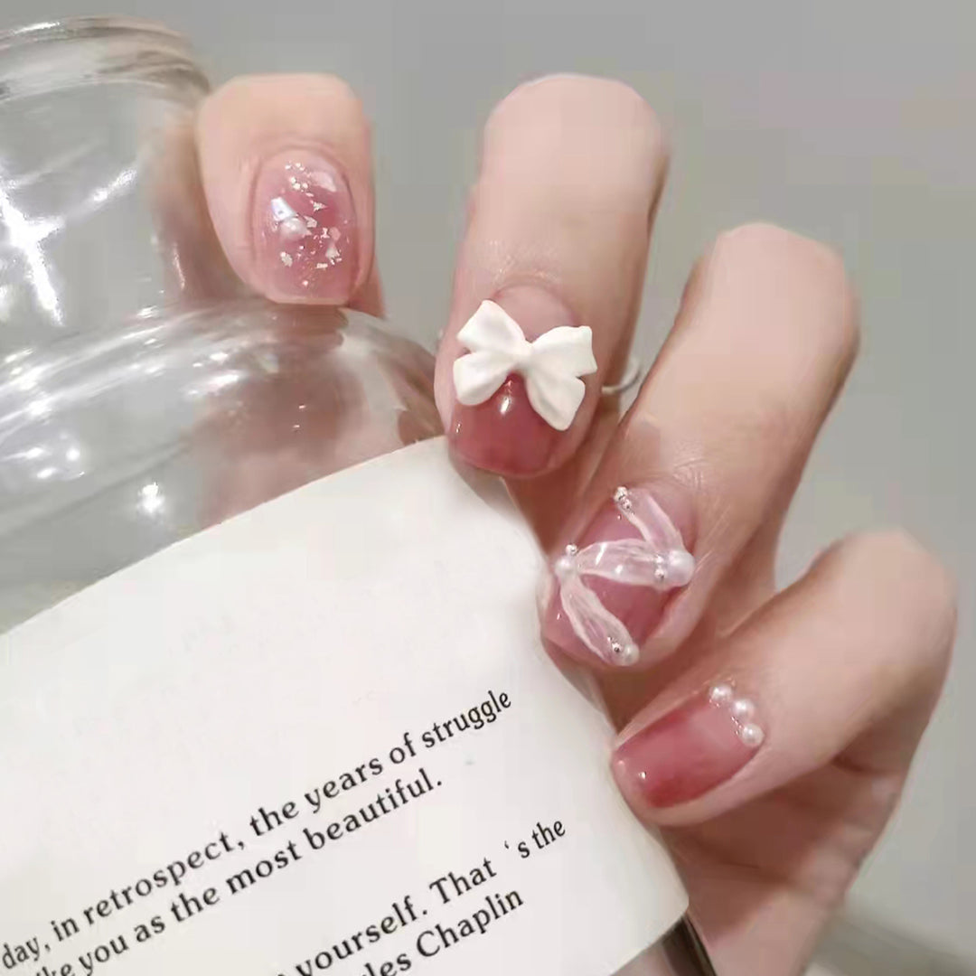 Stylish heart and ombre design artificial nails Stornfield