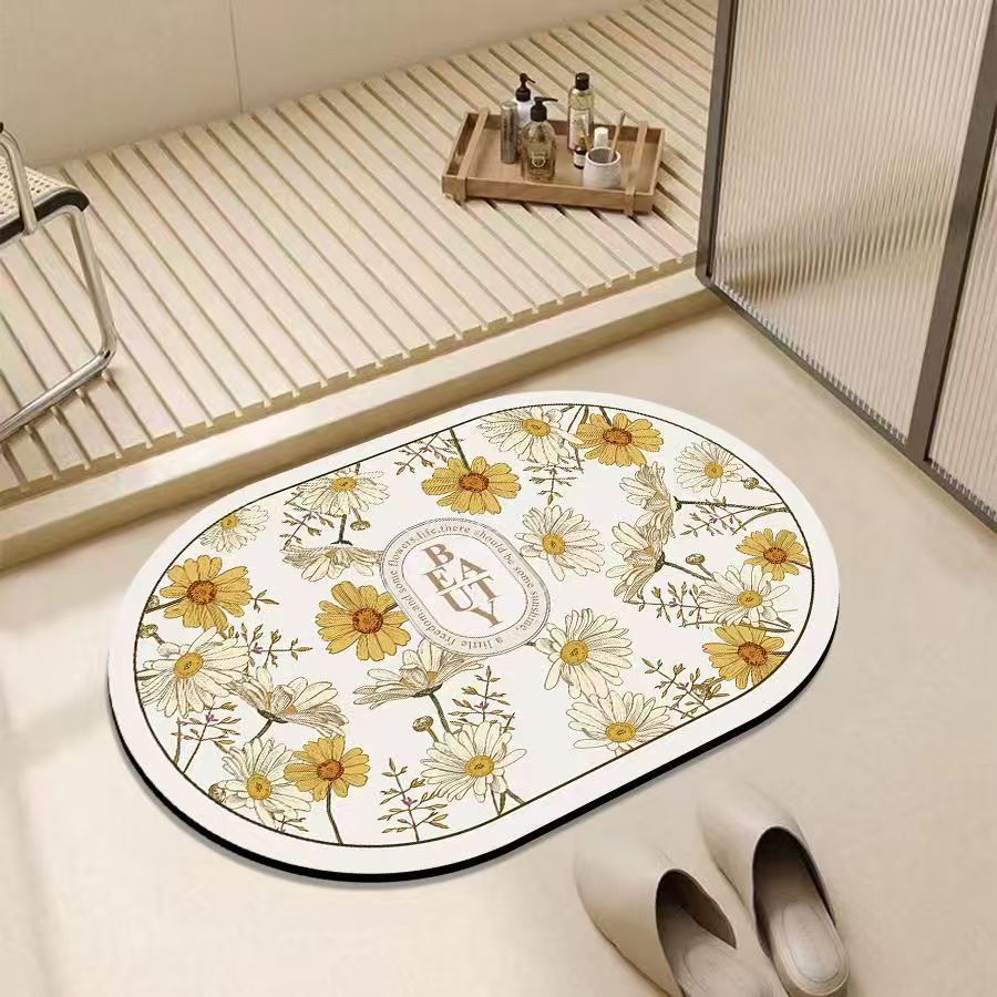 Floral Design Bath Mat