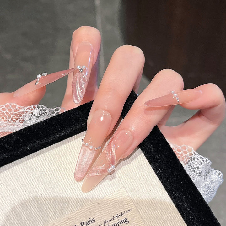 Glamorous Crystal-Studded Stiletto Press-On Nails Stornfield