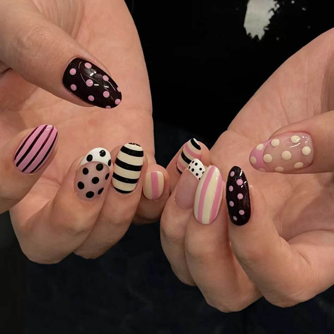 Artistic Polka Dot and Striped Nail Art Kit