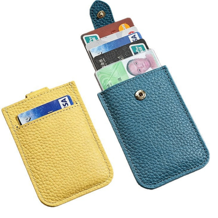 Textured Leather Cardholder with Snap Closure Stornfield