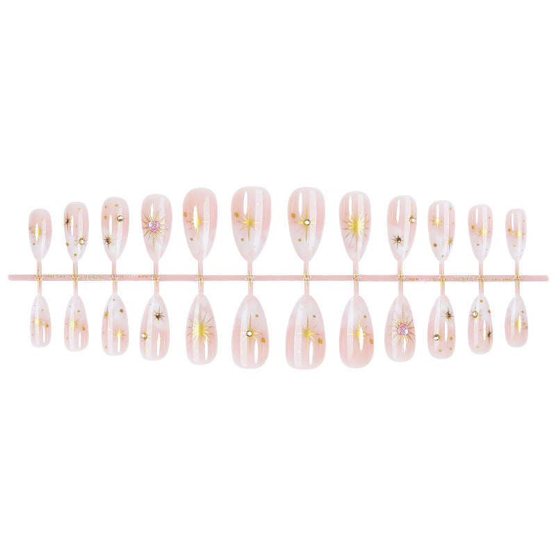 Artistic Press-On Nail Art Kit with Star Accents Stornfield