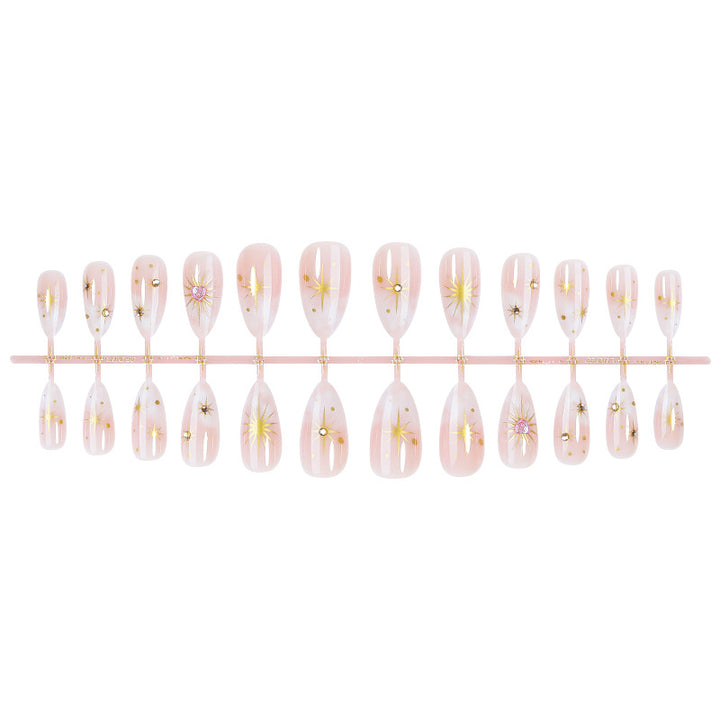 Artistic Press-On Nail Art Kit with Star Accents Stornfield