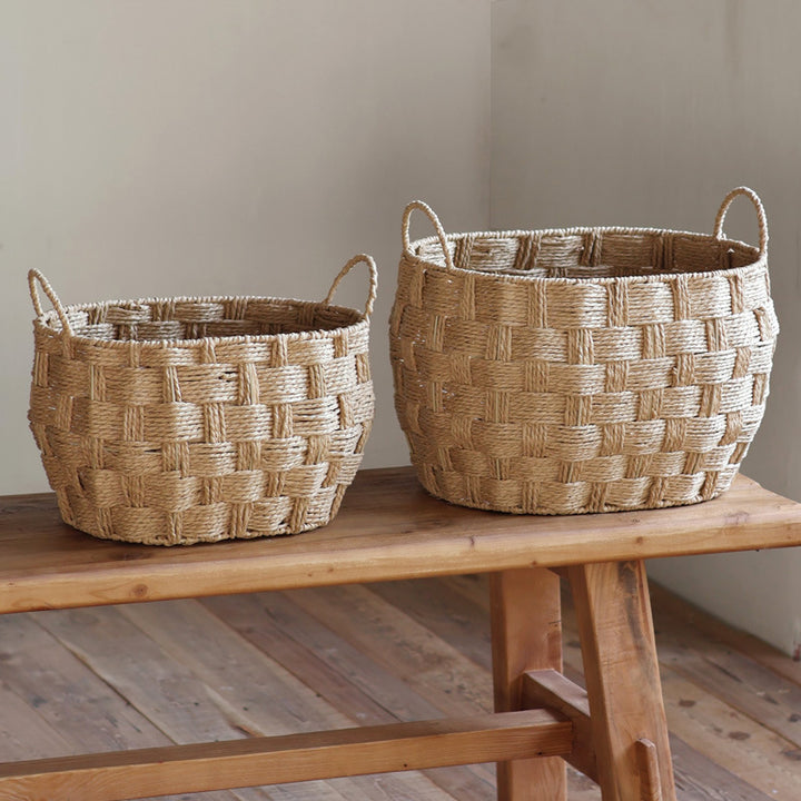 Storage baskets made of woven natural material Stornfield