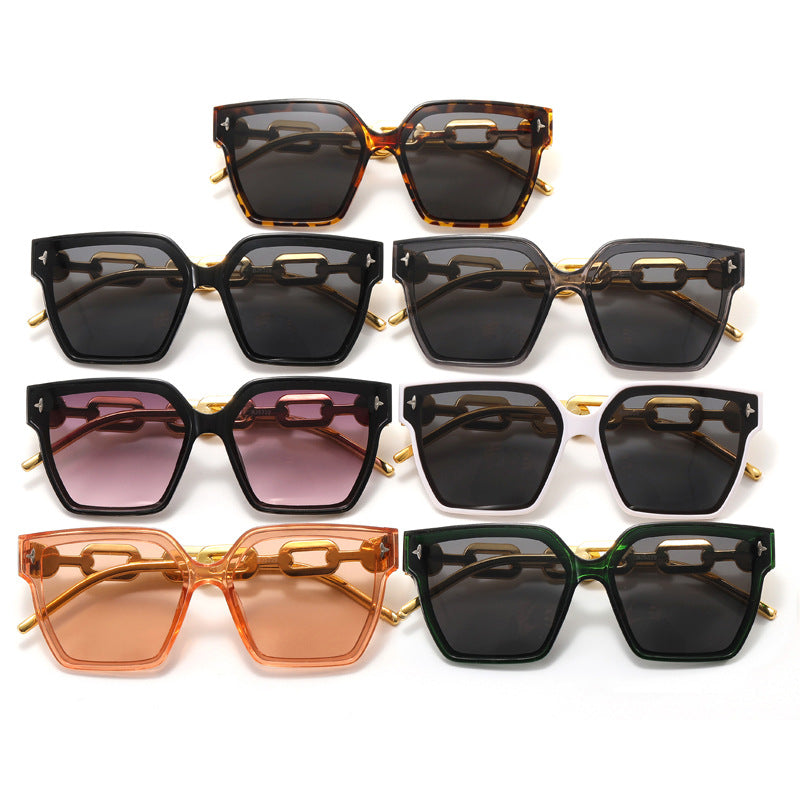 Ladies fashionable oversized sunglasses with combined frame Stornfield