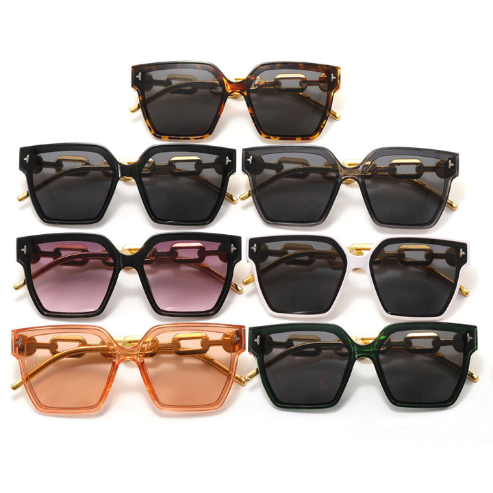 Ladies fashionable oversized sunglasses with combined frame Stornfield