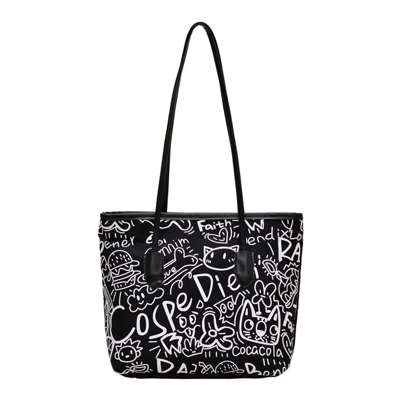 WoArtistic Graphic Print Shoulder Tote Bag Stornfield