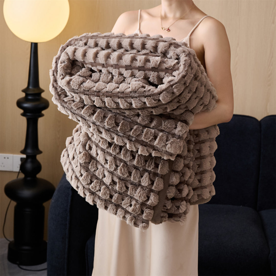 Plush Textured Throw Blanket
