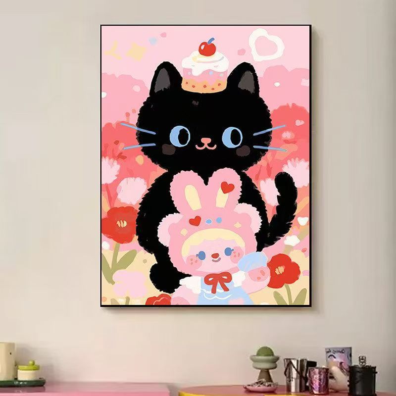 Playful Cat-Themed Illustration Wall Art Stornfield