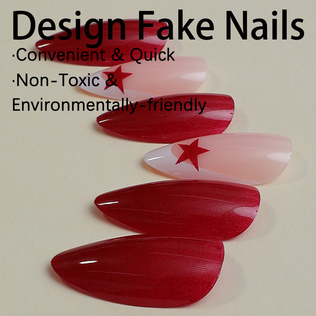 Artificial nail set with elegant star accents Stornfield