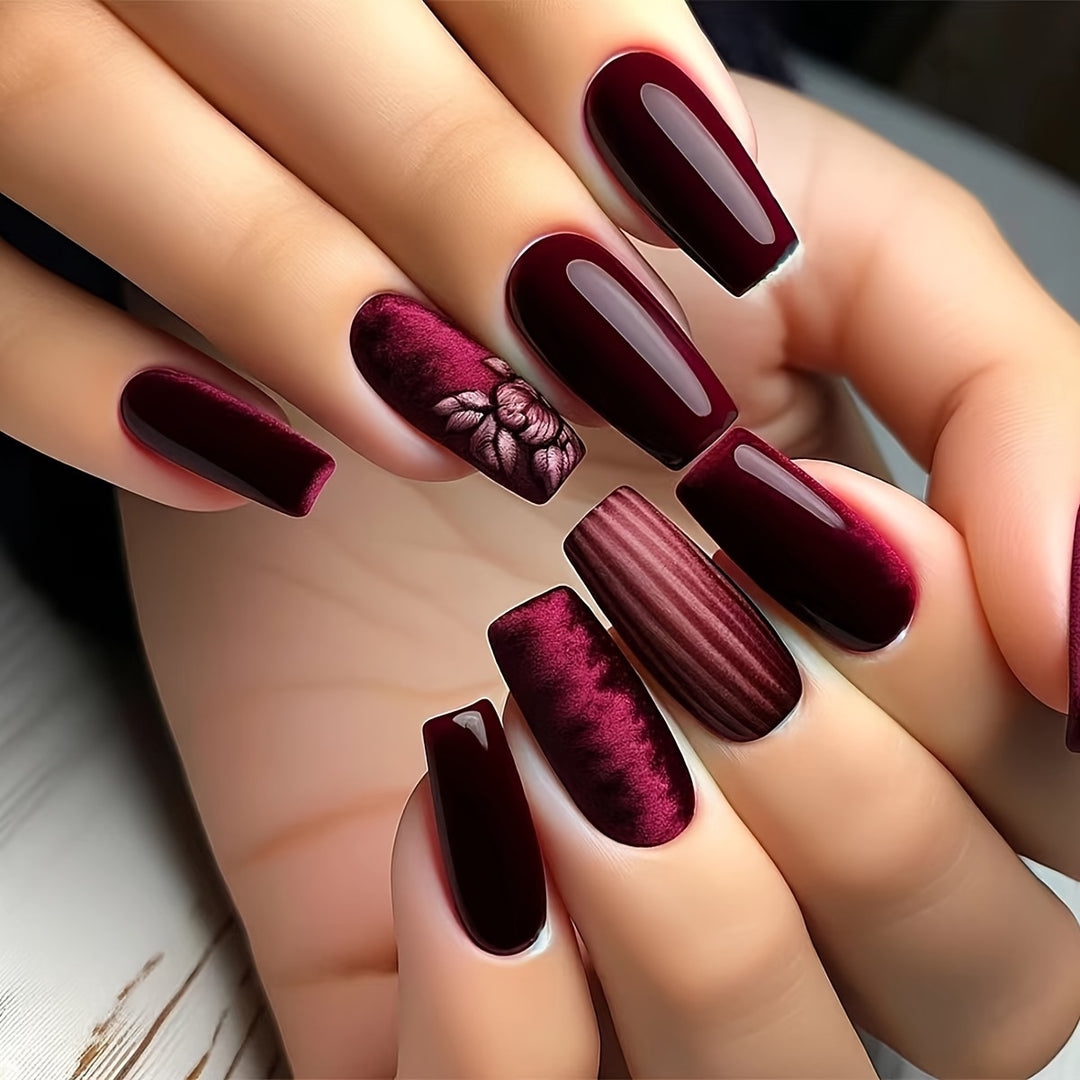 Floral Art Acrylic Nail Set Stornfield