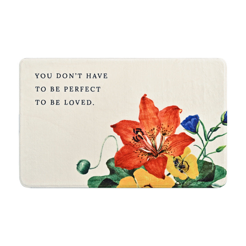 Decorative Floral Sayings Bath Mat Stornfield