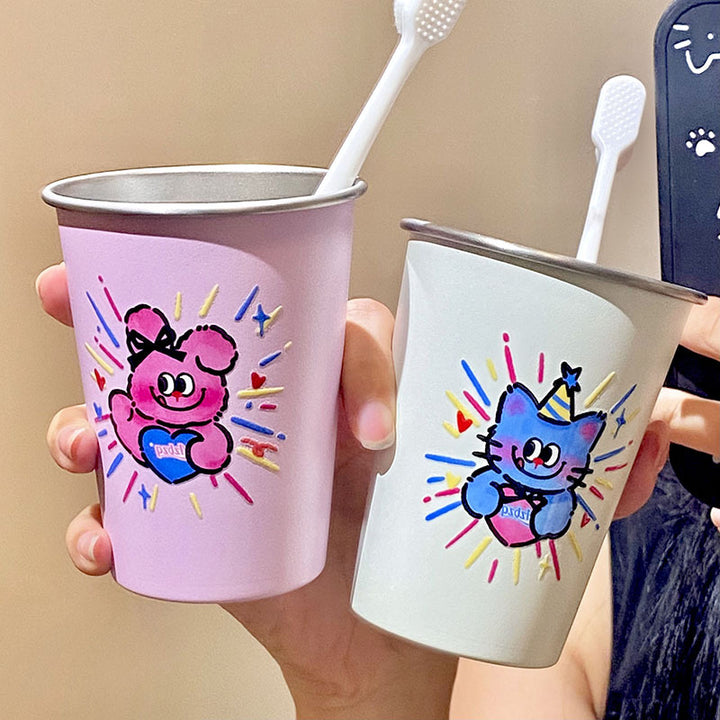 Drink cup with cheerful cat design Stornfield