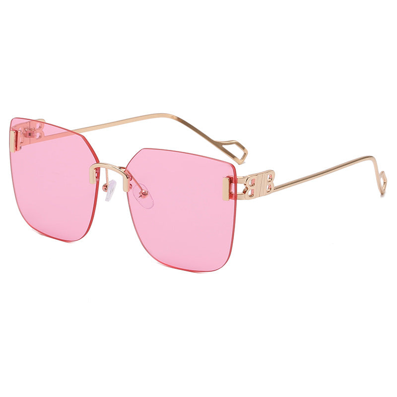 Women elegant square sunglasses with gold-colored metal frame Stornfield