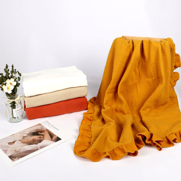 Soft Muslin Blanket with Ruffled Edges Stornfield