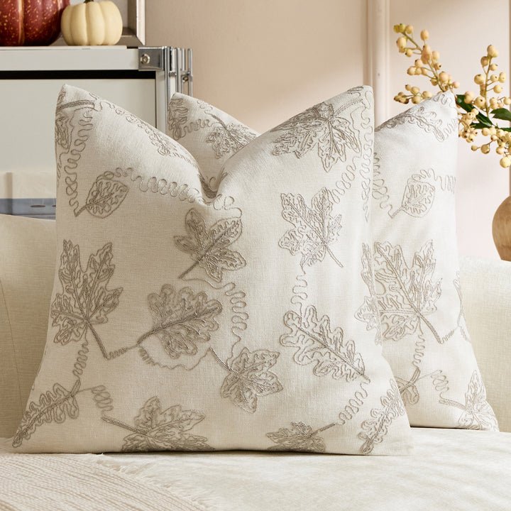 Decorative Embroidered Velvet Throw Pillow Cover Set