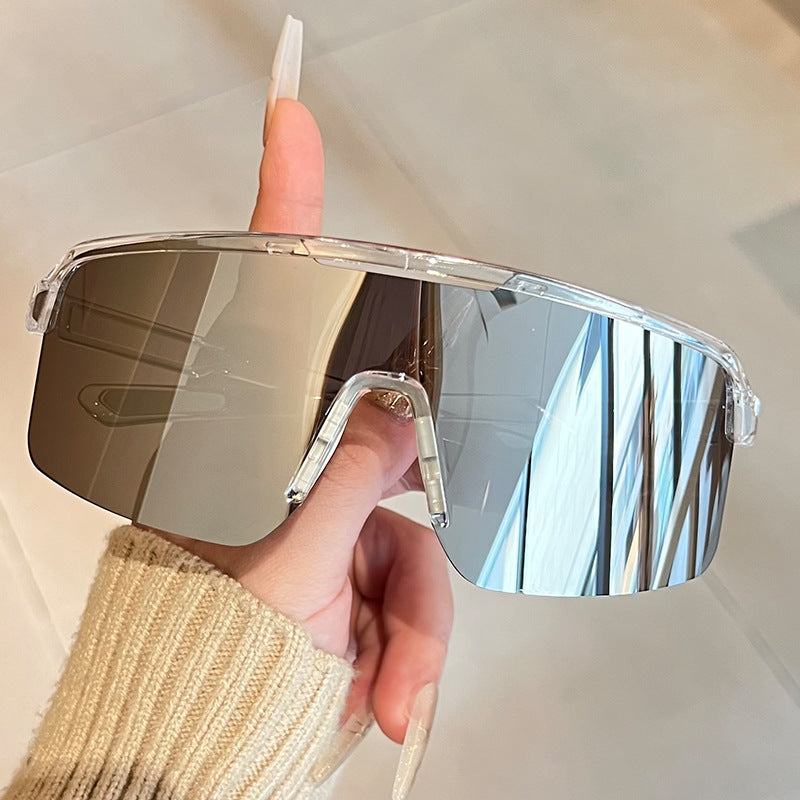 Unisex nan sporty shield sunglasses with continuous visor glass and non-slip nose pads Stornfield