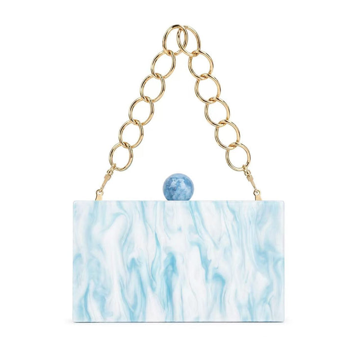 Elegant Marbled Acrylic Clutch