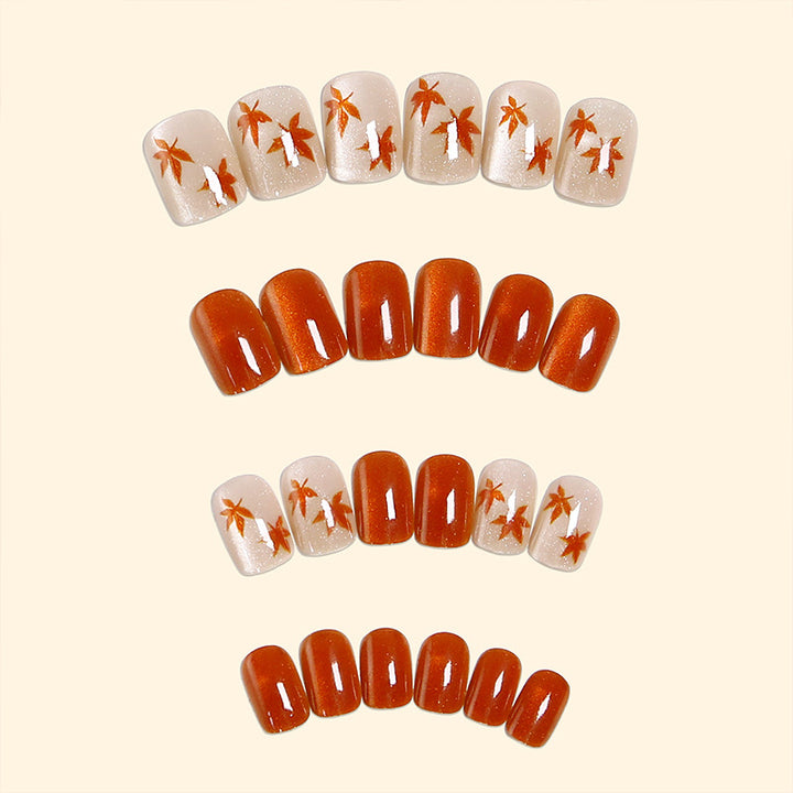 Elegant nail set with autumn leaves Stornfield