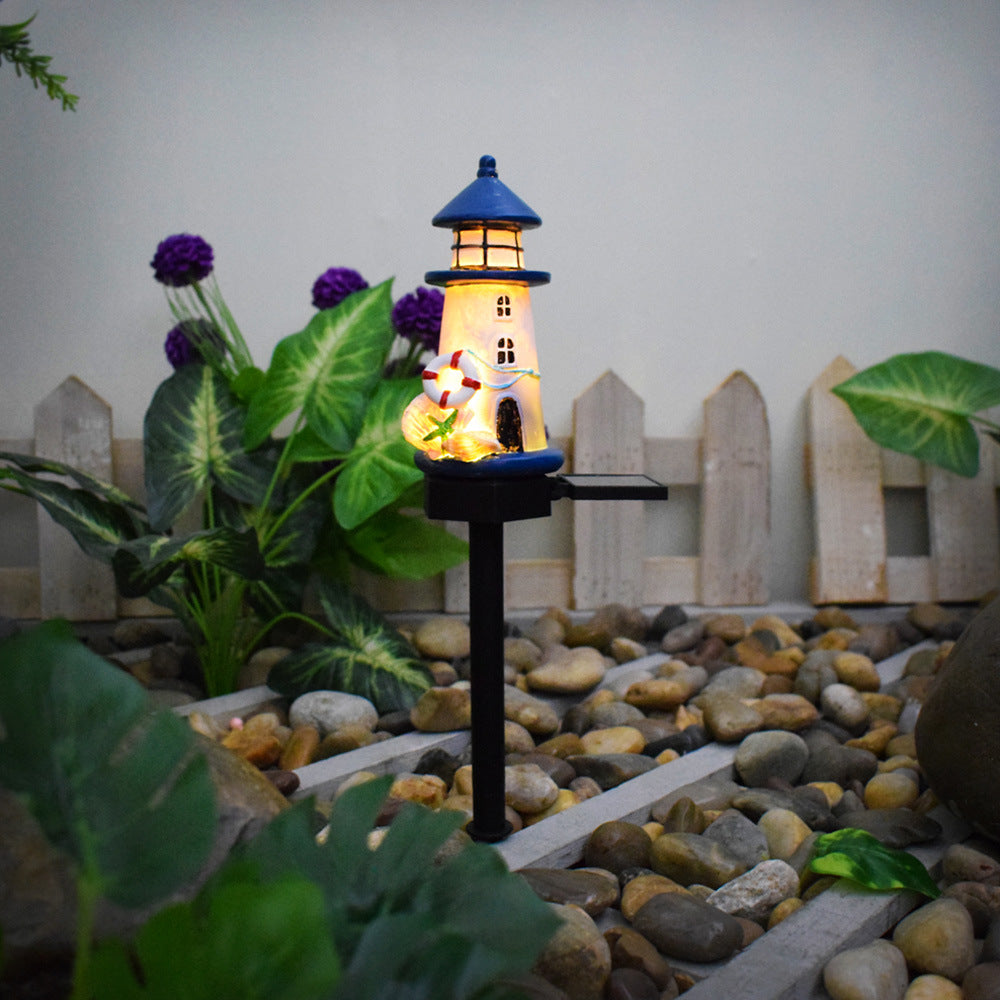 Solar-Powered Coastal Lighthouse Garden Stake Light With Warm LED Resin Lantern And Dusk-To-Dawn Sensor Stornfield