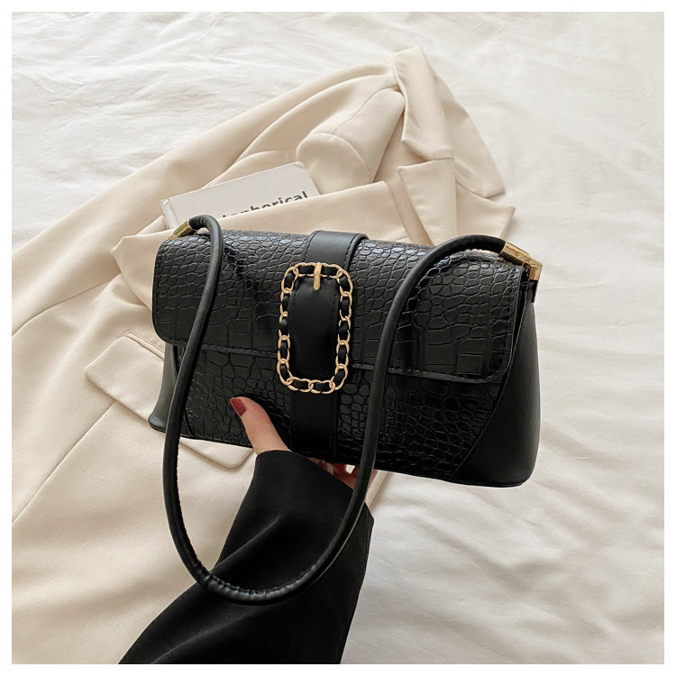 Crocodile Patterned Chain Strap Handbag Stornfield