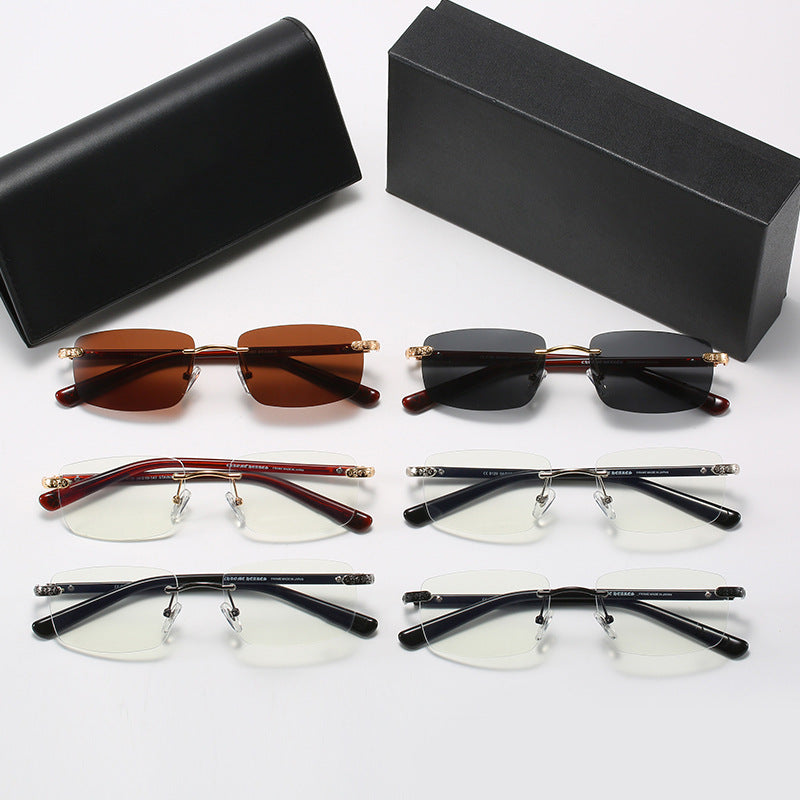 Women's fashionable half-frame glasses with comfortable nose pads and elegant design Stornfield