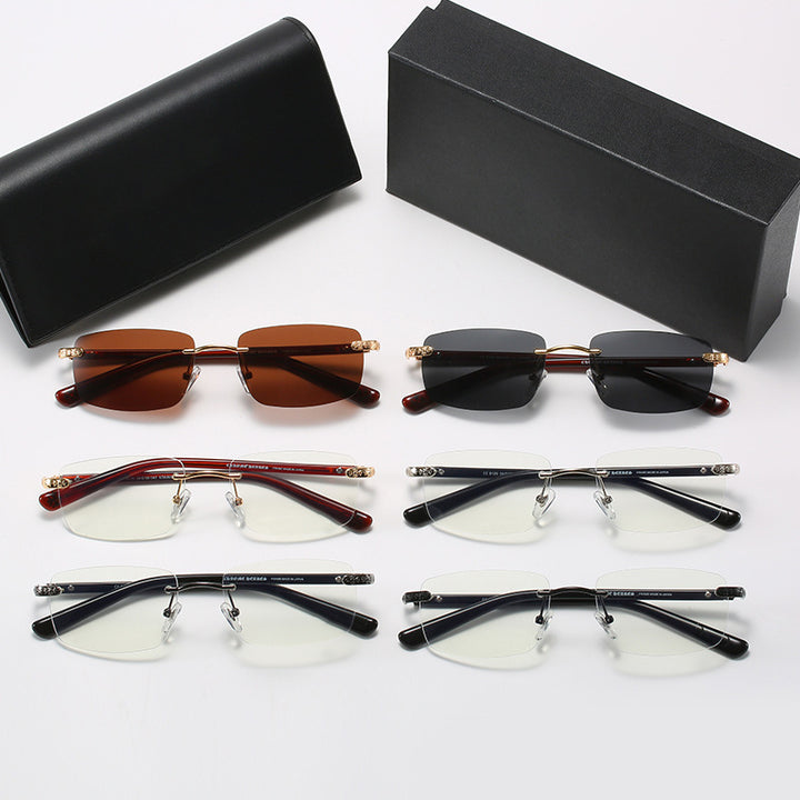 Women's fashionable half-frame glasses with comfortable nose pads and elegant design Stornfield