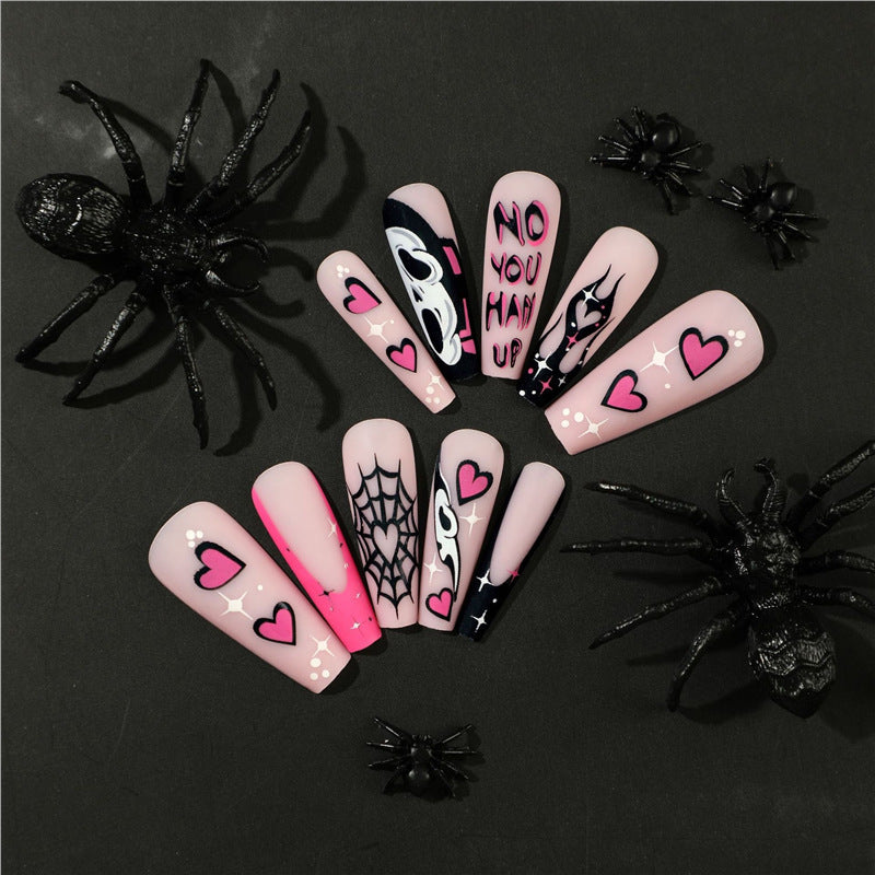 Artistic Halloween-Themed Press-On Nail Set Stornfield