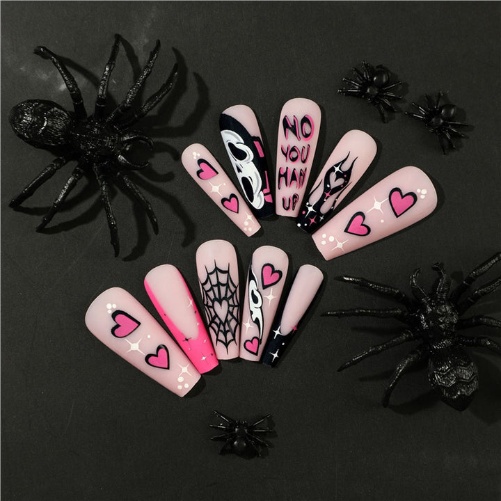 Artistic Halloween-Themed Press-On Nail Set Stornfield